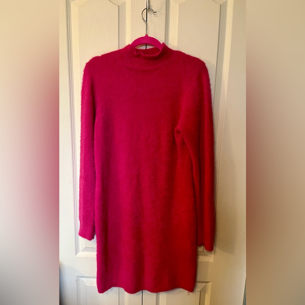 Jessica Simpson Hot Pink Fuzzy Sweater Dress size XL
